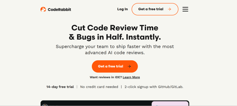 CodeRabbit webpage