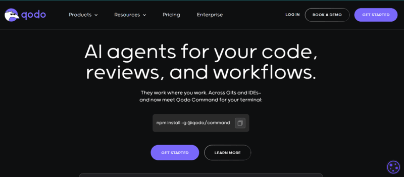 Qodo webpage