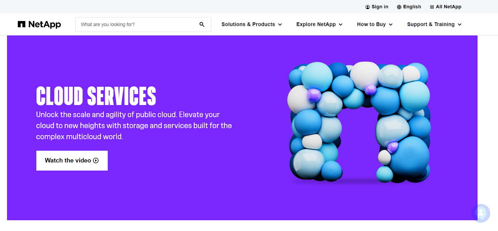 Netapp-cloud-service-home-page
