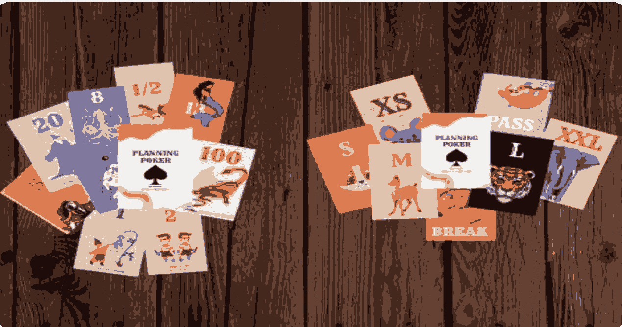 Playing poker with fantasy or jungle theme