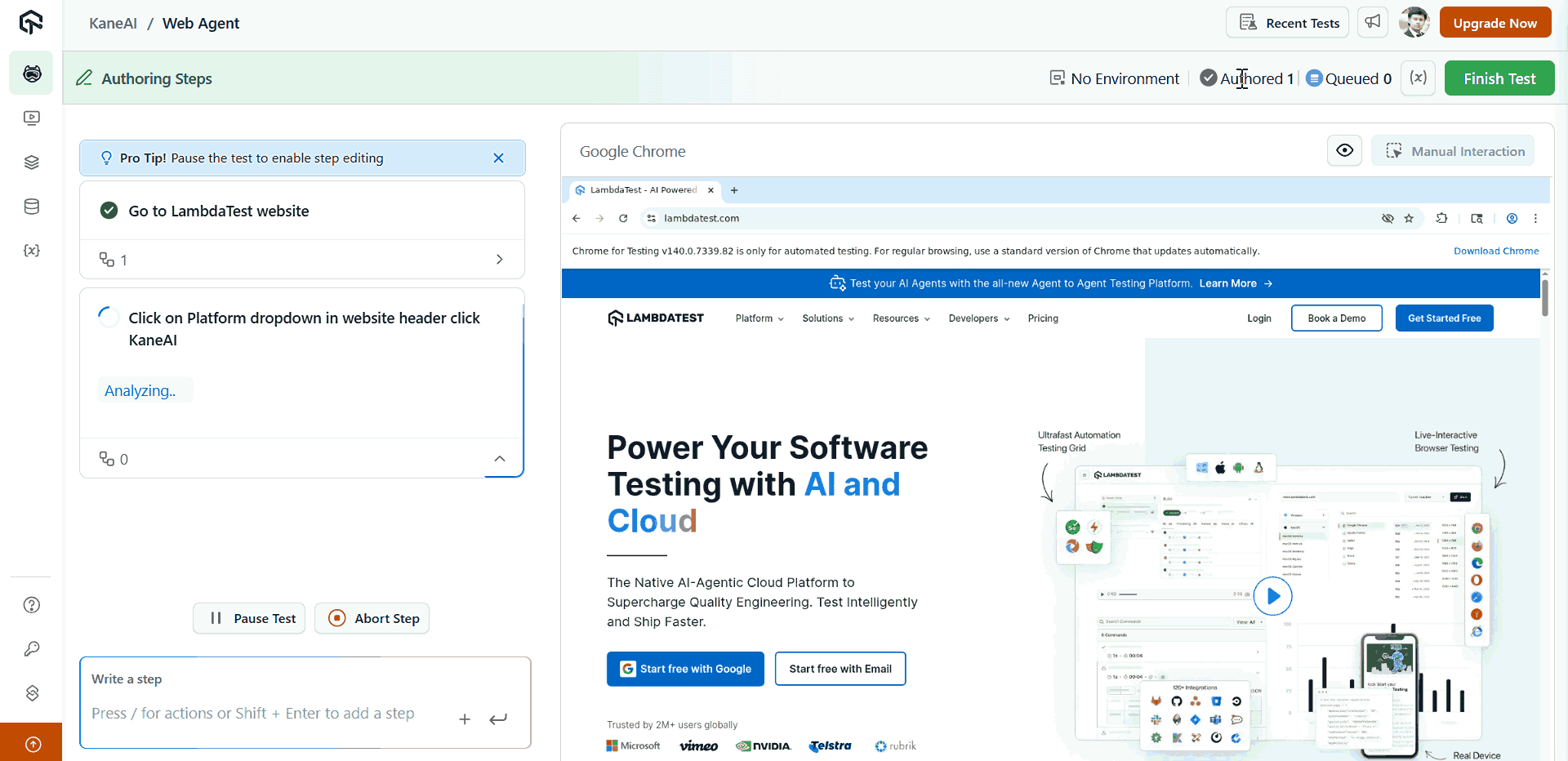 KaneAI Web Agent
