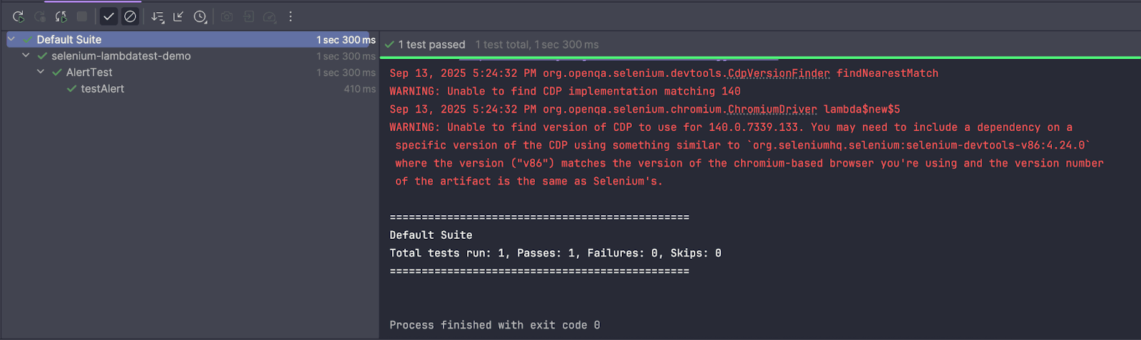 Alerts in Selenium Result