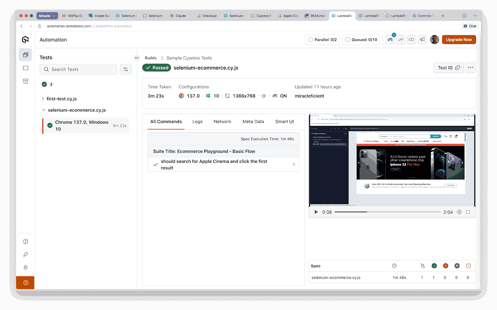Cypress Parallel Tests Cypress Parallel Tests