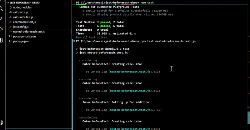 Jest Nested BeforeEach Jest Nested BeforeEach