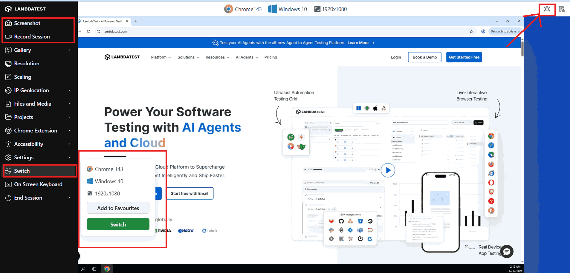LambdaTest Live Web Testing