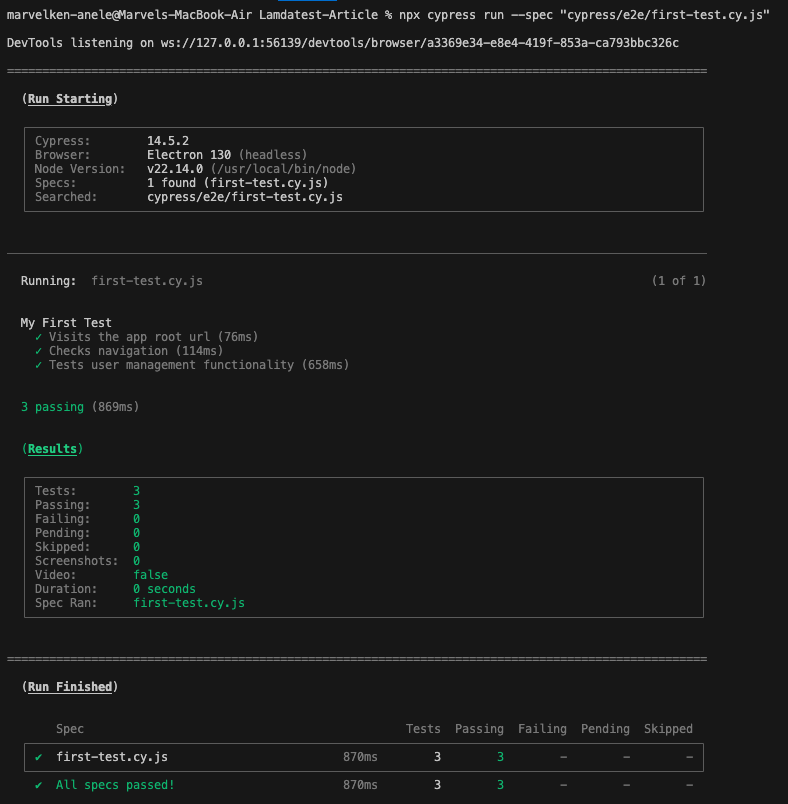 Local Cypress Test Local Cypress Test
