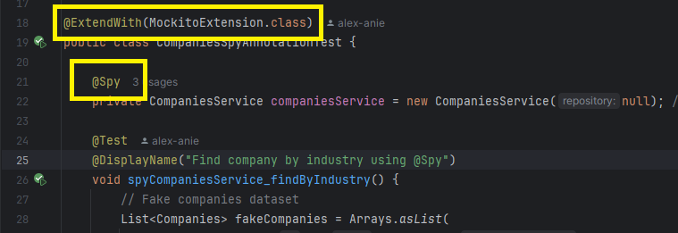 mockito spy annotation