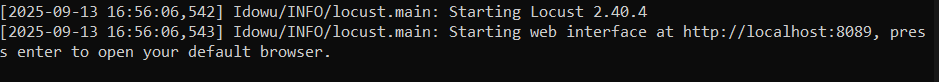 Python Locust Terminal Output