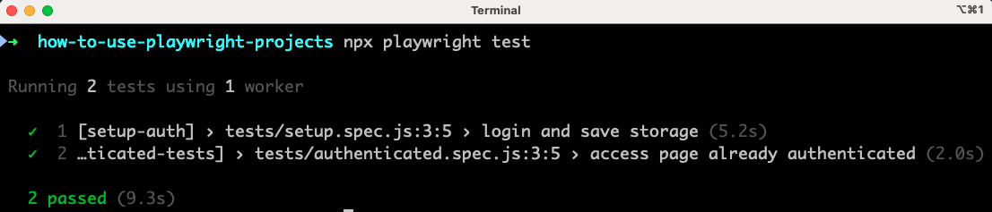 test execution for running sequence of projects