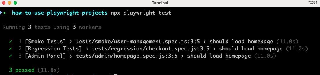 test execution for splitting tests