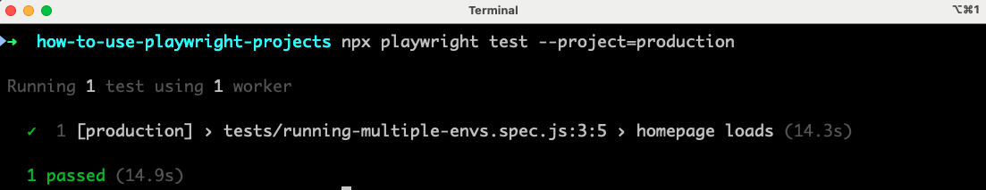 test execution on production