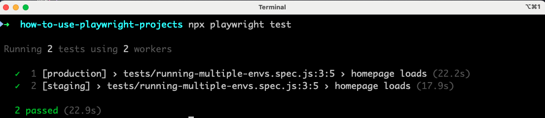 test execution once in each browser