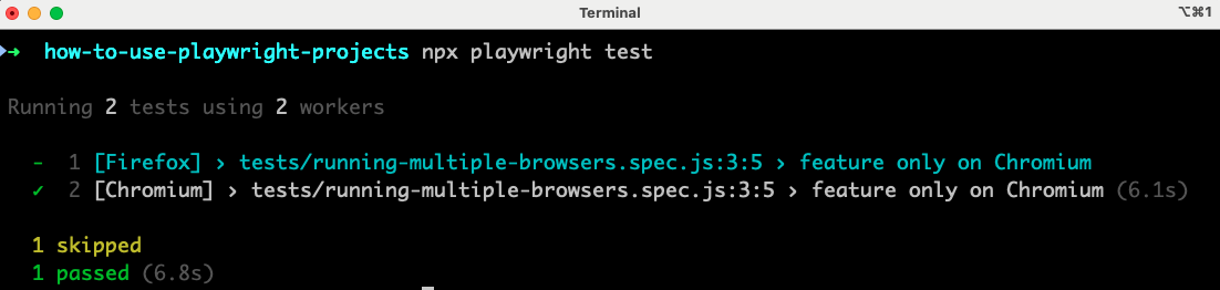 test execution skipping firefox