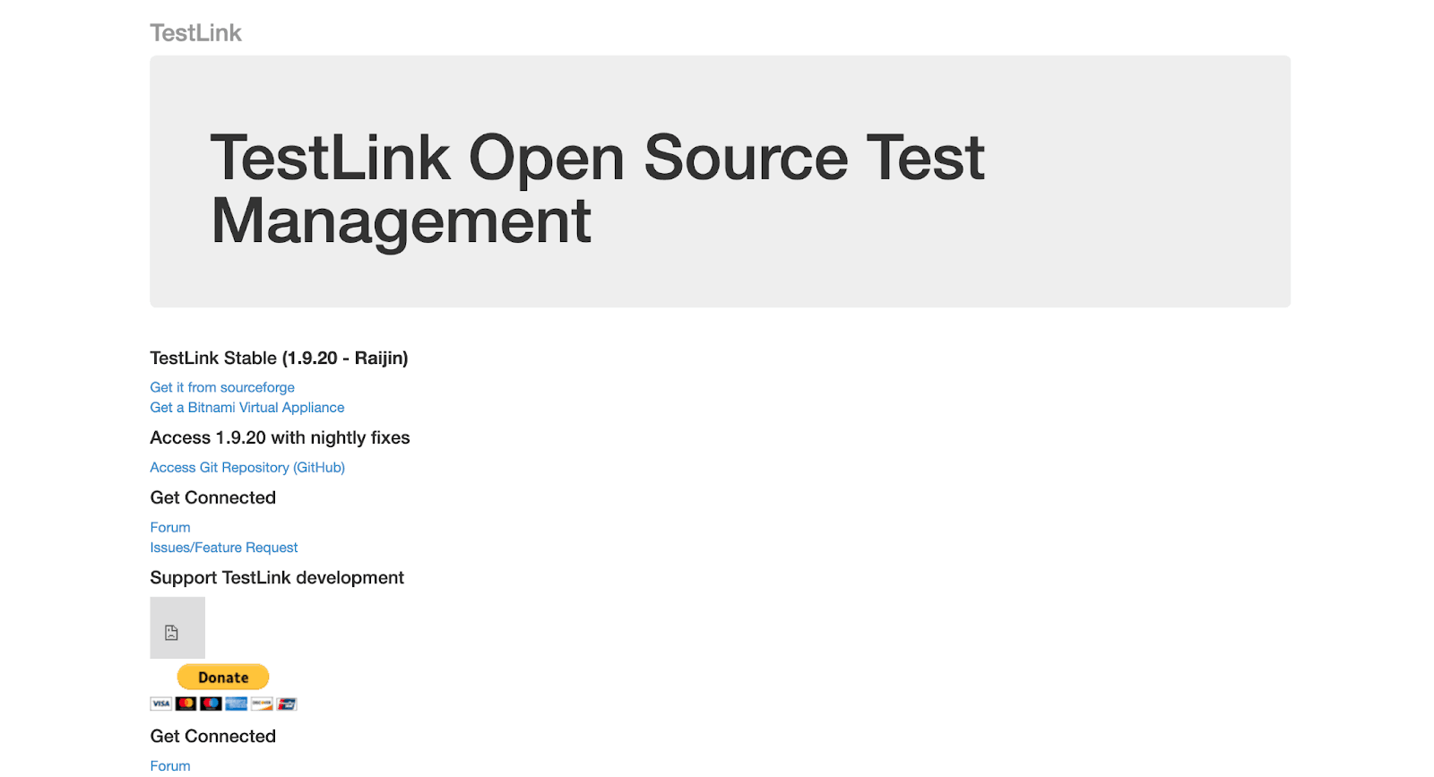testlink home page