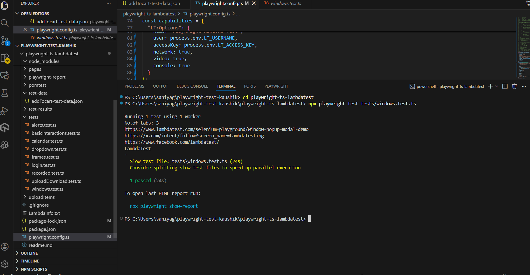 local playwright test local playwright test