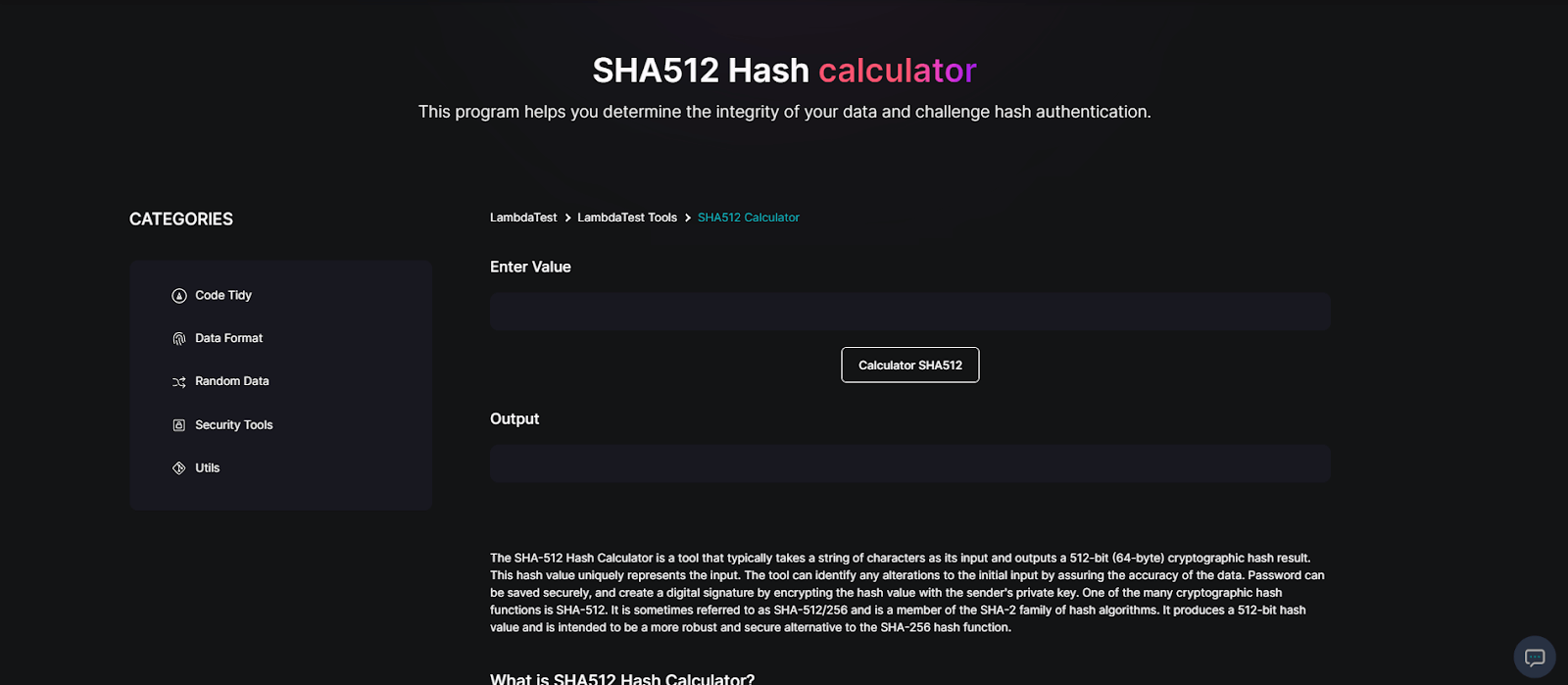 sha512 Hash Calculator