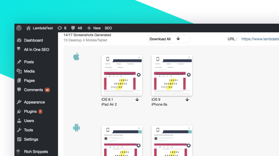 Automated Screenshots for Accelerated Web Layout Testing