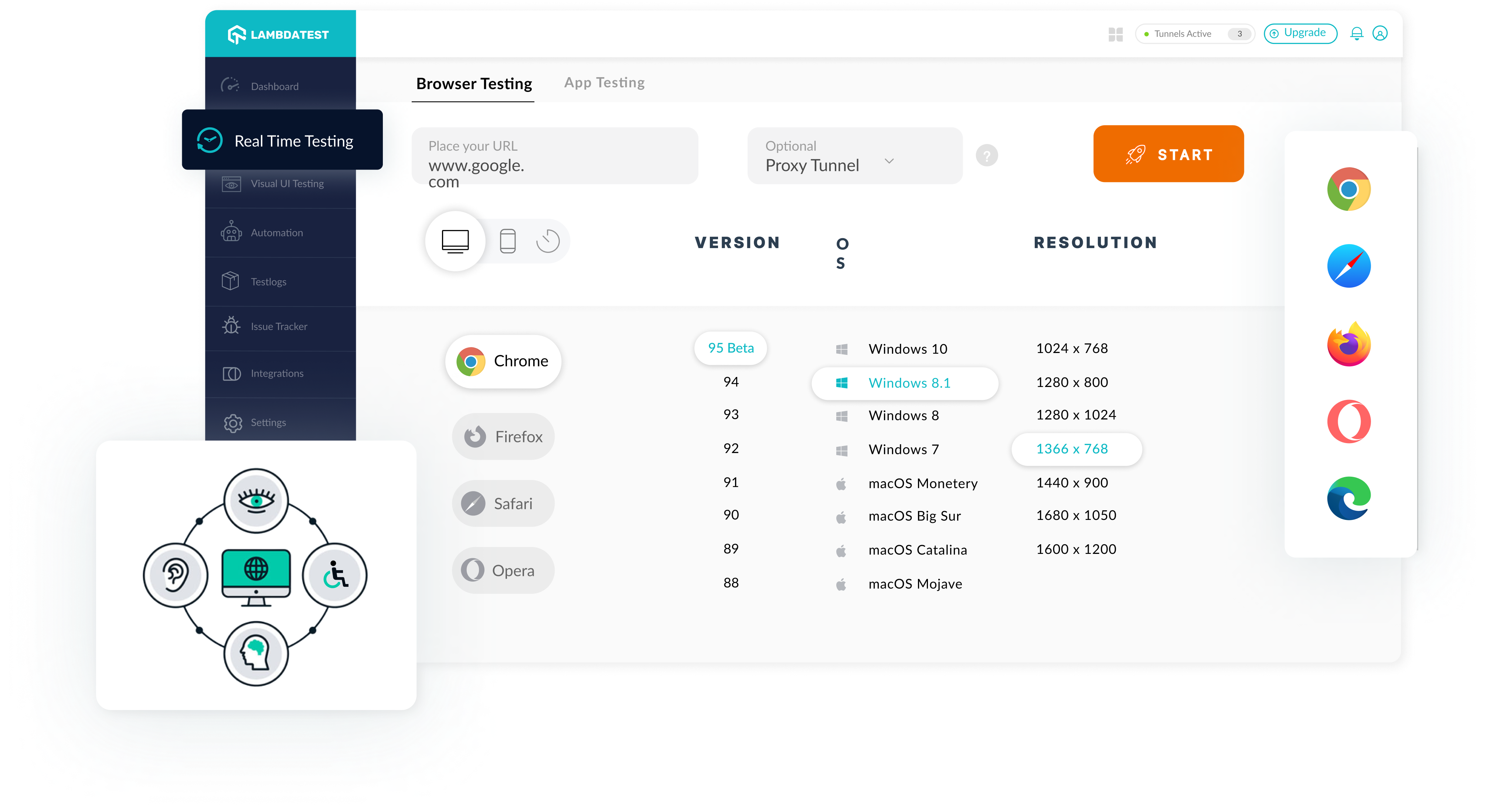 Accessibility testing in Real Time