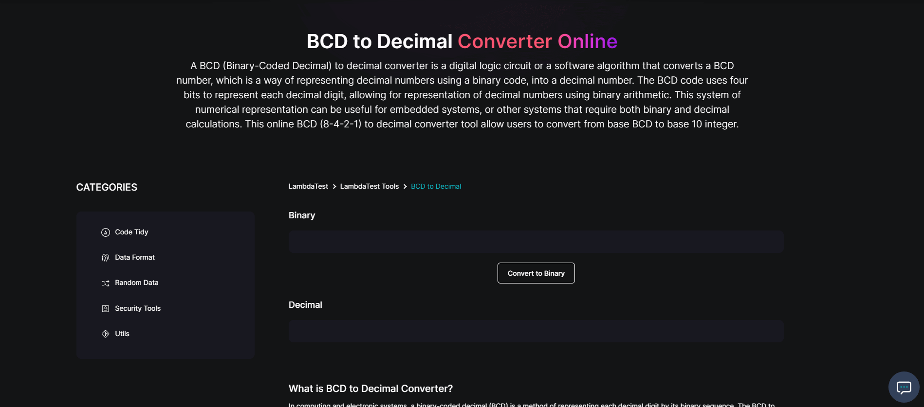 BCD to Decimal free tool