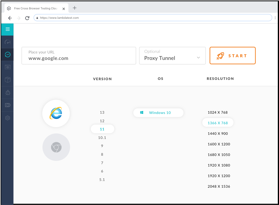 alt="free cross browser testing on Internet Explorer 9 browser"