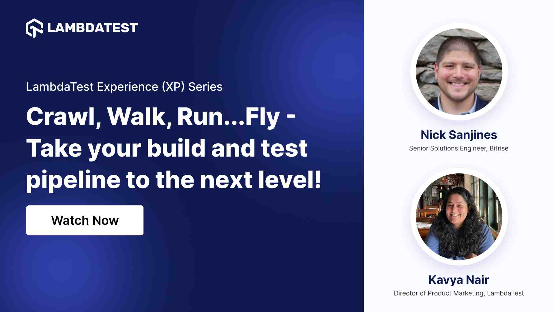 Crawl, Walk, Run...Fly - Take your build and test pipeline to the next level!