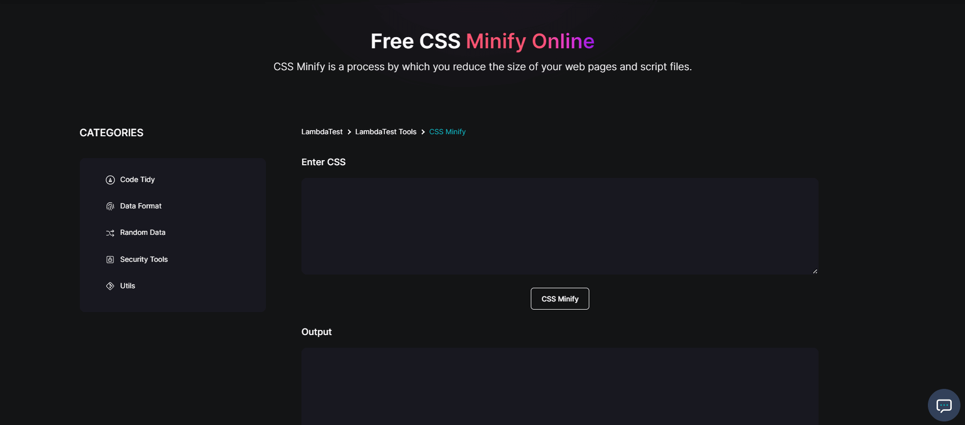 CSS Minify free tool