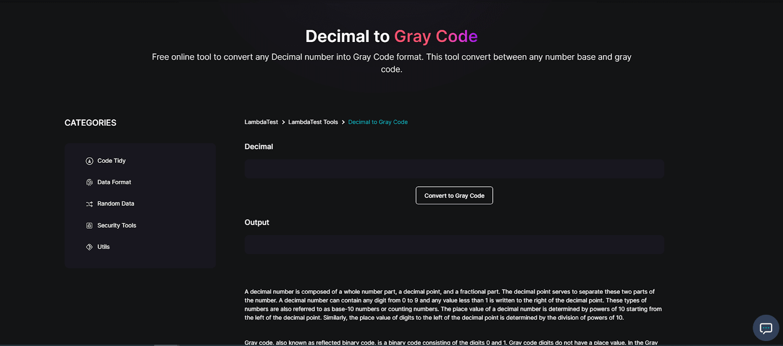 decimal-to-gray-code