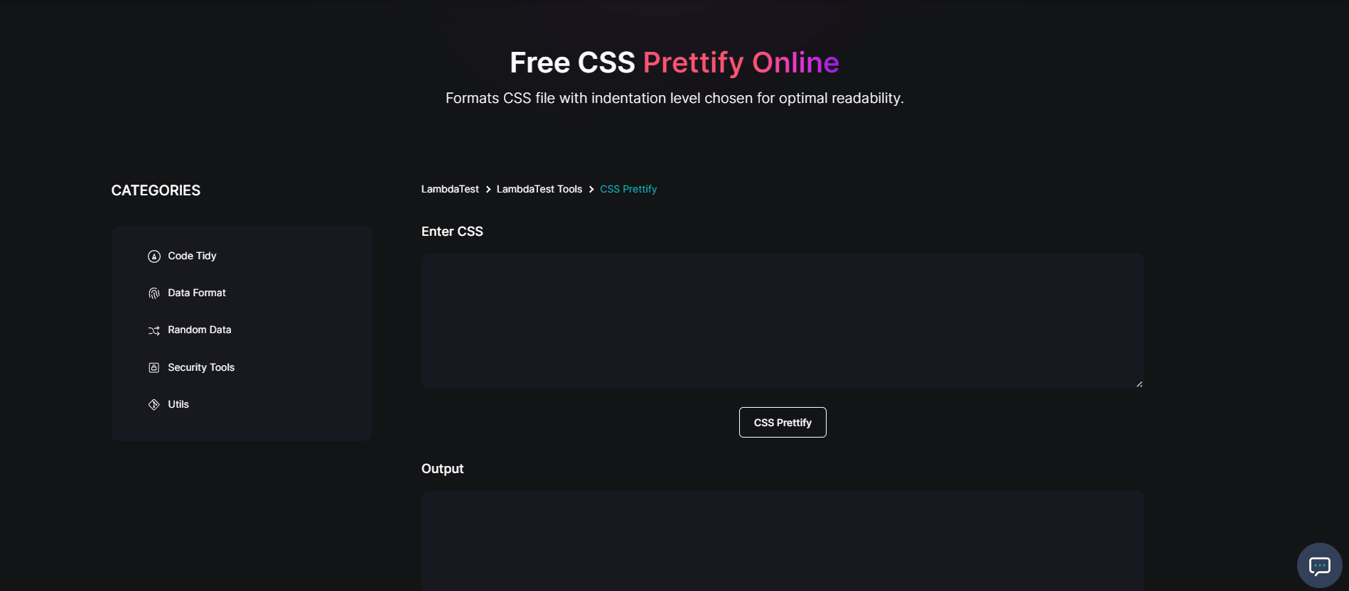 Free CSS Prettify Online