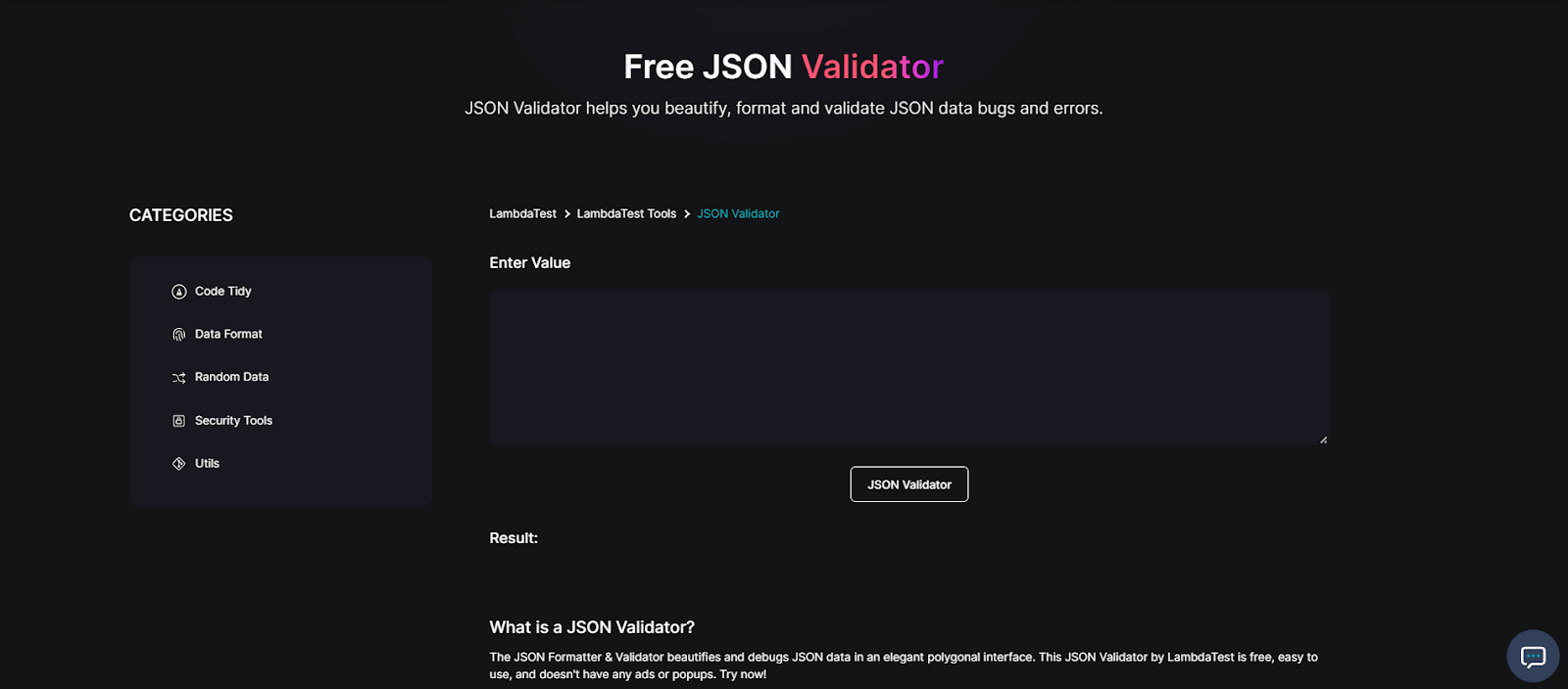 free json validator