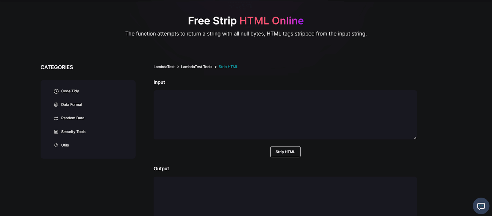 free strip html online