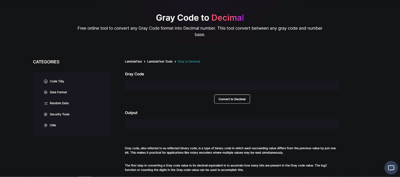 graycode-to-decimal