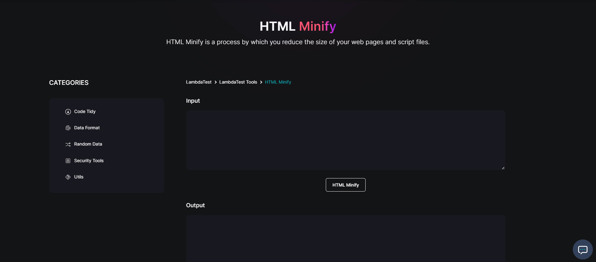 HTML Minify free tool