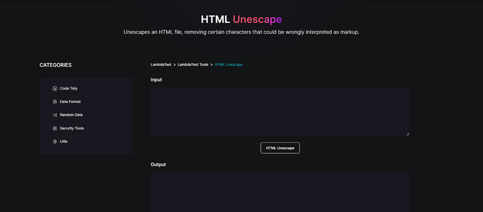 HTML Unescape