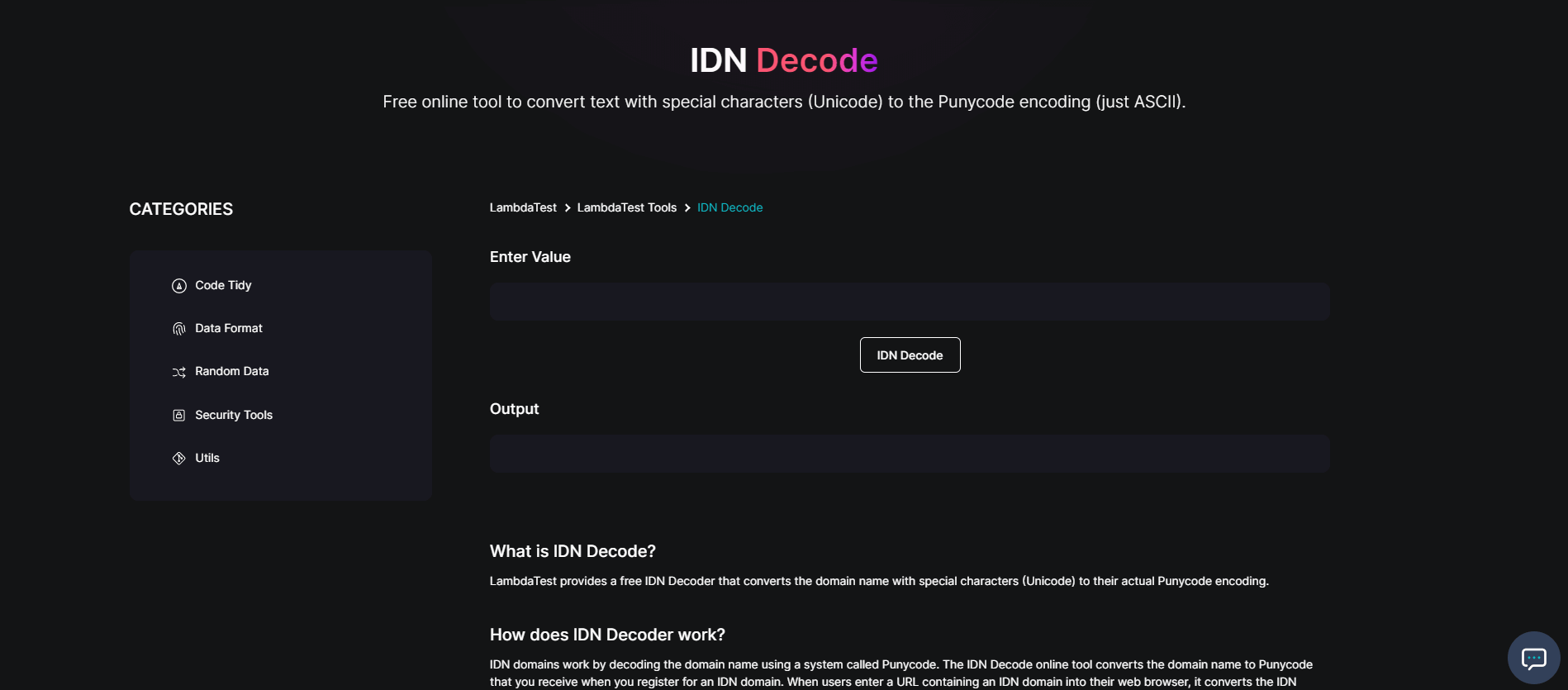 IDN Decode free tool