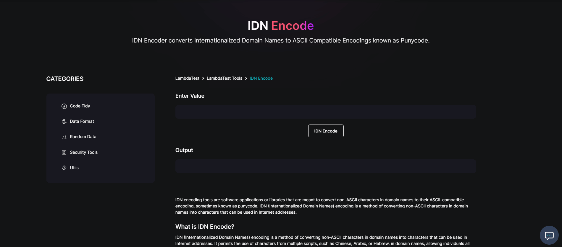 IDN Encode free tool