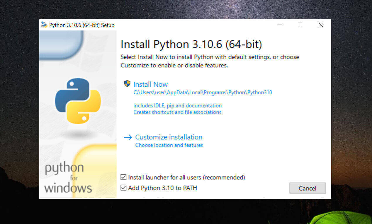 install Python on Windows