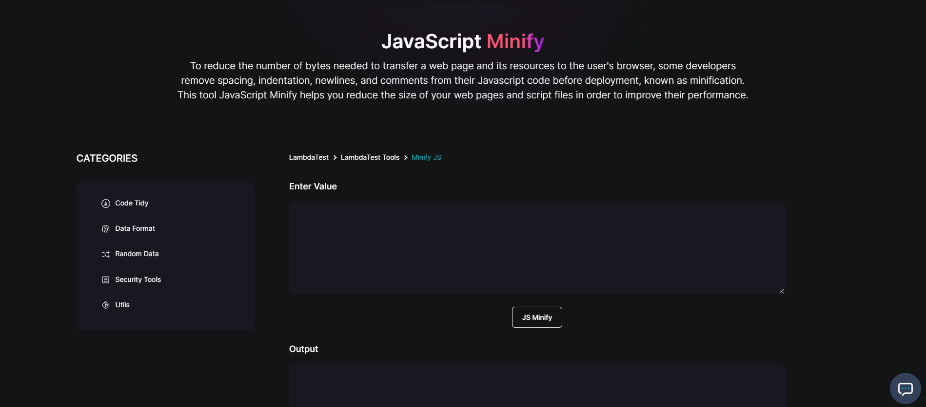 JavaScript Minify free tool