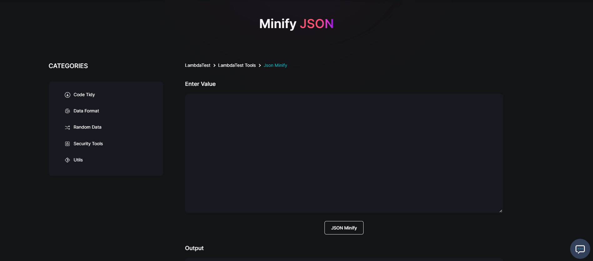 JSON minify free tool
