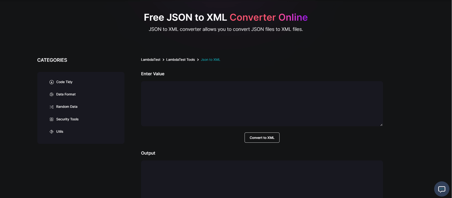 JSON to XML free tool
