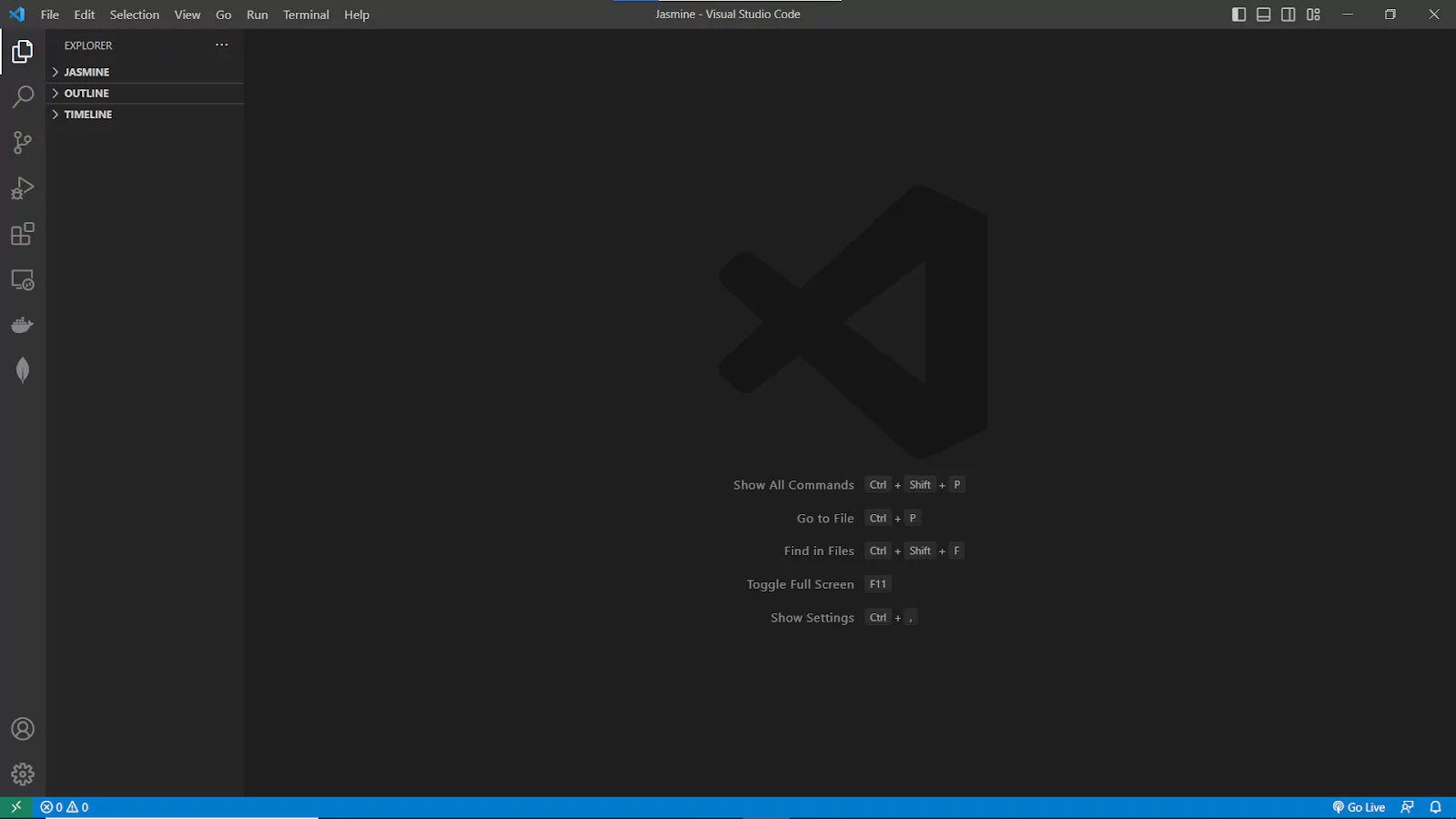 Create a project folder and open it on Visual Studio Code