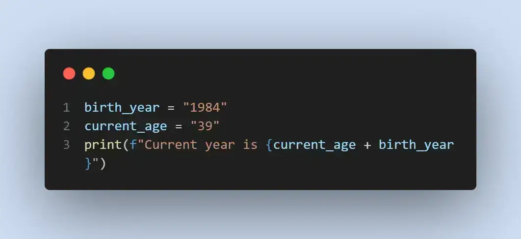  developer needs to print out the current year when they have a user's age and birth year