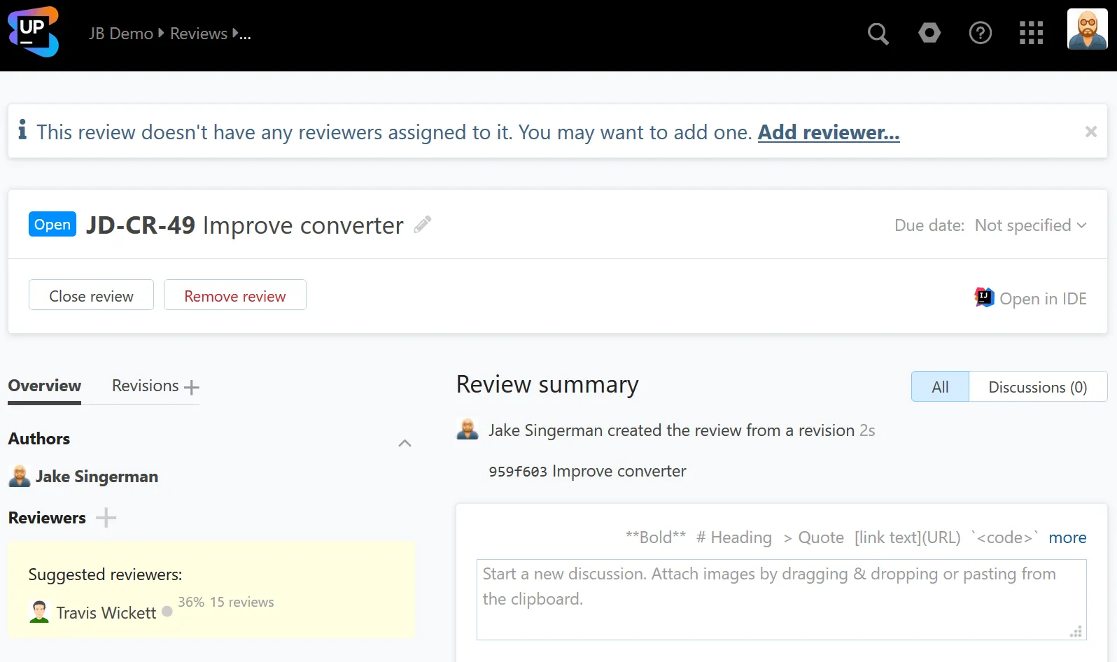 JetBrains Upsource offered post-commit code reviews