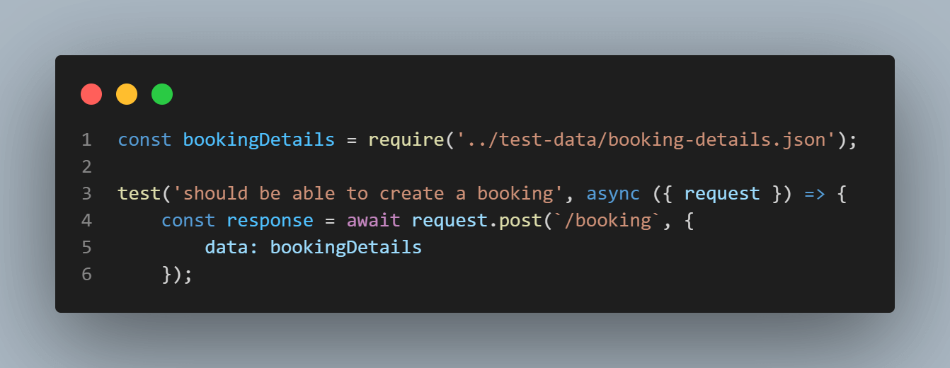 Playwright API Testing POST call to an endpoint /booking