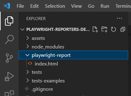 playwright reporting node modules page