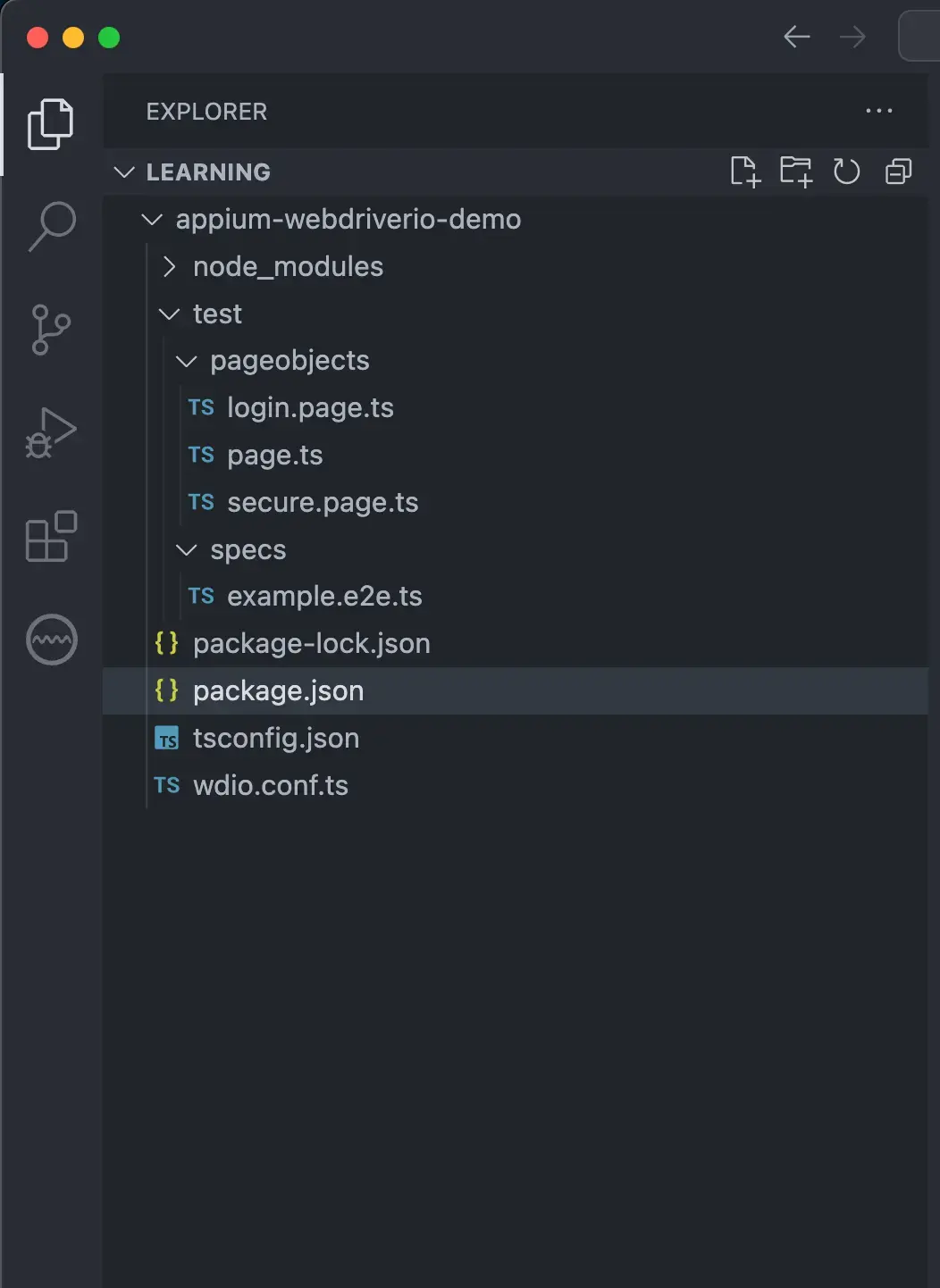 sample tests and page object folders can be deleted