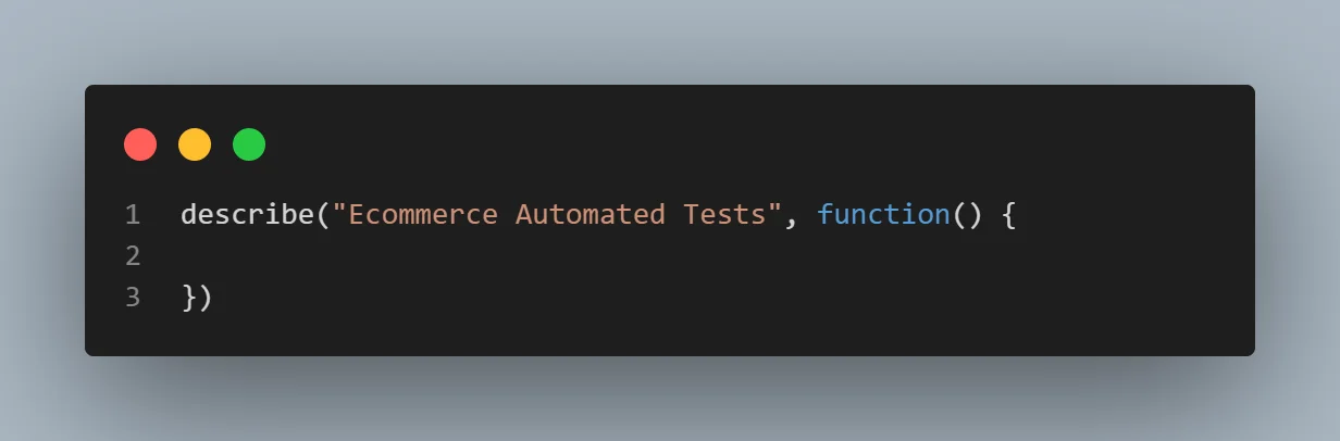 test suite called Ecommerce Automated Tests