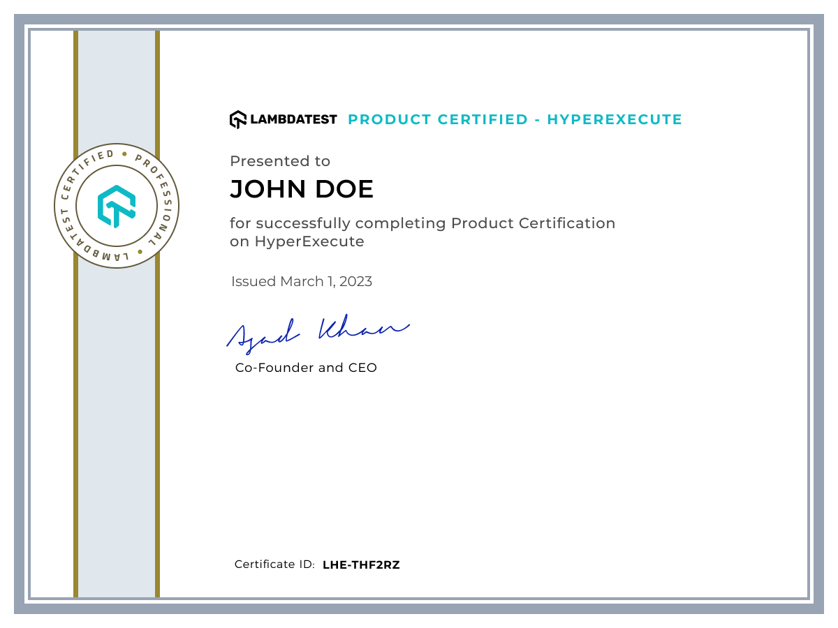 HyperExecute Core Certification 