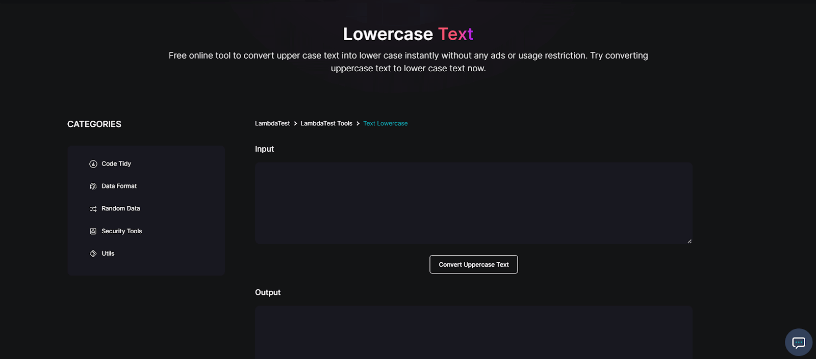 Lowercase Text