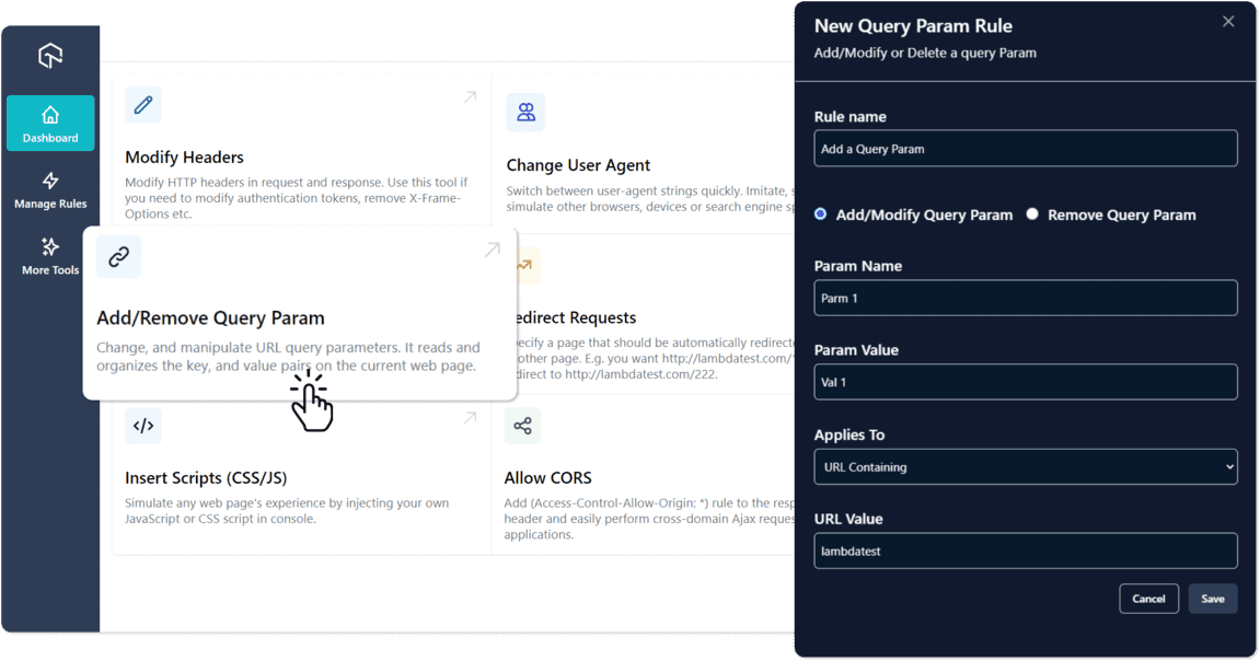 Manage Query Param on Any URL Request