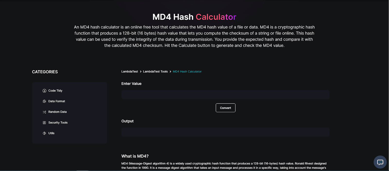MD2 Hash Calculator